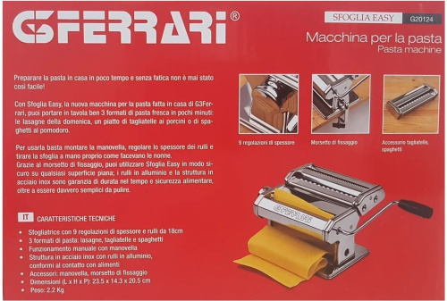 тестораскаточная машинка-лапшерезка g3ferrari sfoglia easy 18 см фото 4