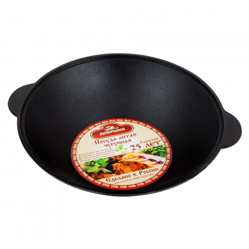 Добрыня Сковорода чугунная WOK 3,5л. DO-3362 фото 3 добрыня сковорода чугунная wok 3,5л. do-3362 фото 3