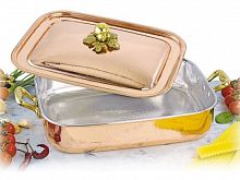 Противень-жаровня с крышкой Luxury Line (медный)<p>Производство: Италия, Artigiana</p>
<p>Размеры, л: от 6,5 до 8</p>
<p>Материал: Массивная медь</p>
<p>Качество: Люкс</p>
