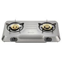 Двухкомфорочная газовая плита Ricci RGH 702C<p>
</p>
 <pre>Цвет: Нержавеющая сталь<p></p>
<p>Тип плиты: Газовая, сжиженный газ(пропан-бутан)</p>
<p>Материал корпуса: Нержавеющая сталь</p>
<p>Количество конфорок: 2</p>
<p>Мощность конфорок: 1 х 3,8 кВт, 1 х 3,4 кВт</p>
<p>Размер горелок: левая - 100 мм, правая - 120 мм</p></pre>
<p>
</p>
 <br>