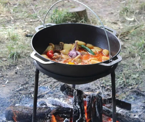 казан чугунный с дужкой и крышкой 15 л бризолль (азия) фото 2