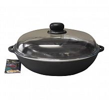 Чугунная сковорода жаровня 320х60 мм с двумя ручками «Ситон» с крышкой PYREX<p>
	 Производство: НПП "Ситон" (Украина)
</p>
<p>
	 Материал: Чугун<br>
</p>
<p>
	 Крышка: Стеклянная
</p>
<p>
	 Ручка: Литые чугунные
</p>
<p>
	 Диаметр: 32 см
</p>
<p>
	 Глубина: 6 см
</p>
 <br>